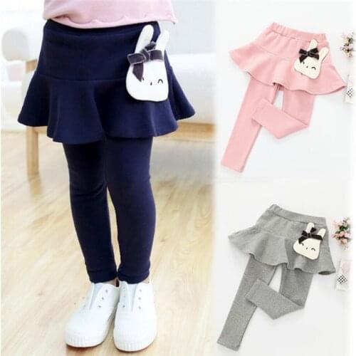 Lovely Cotton Girls Pants Spring Autumn Kids Leggings 2-6Y Children Clothing Warm Baby Girl Skirt-pants Pencil Pant Trousers