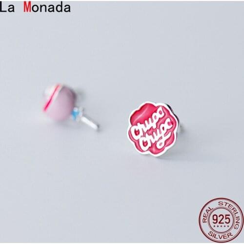 La Monada Korean Minimalist Stud Women Earrings Silver 925 Asymmetrical Candy Fine Jewelry Silver 925 Stud Earrings For Women