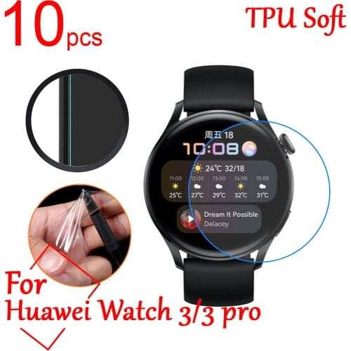 10pcs/lot Ultra Clear LCD Soft LCD Full Cover Screen Protectors For Huawei Watch 3 3 pro GPS Band Sports Smart Watch Film