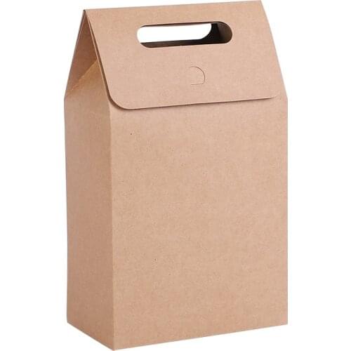 12pcs Kraft Paper Wedding Party Christmas Gift Bags Cake/Chocolates/Candy Packing bag Stand Up Food Clear PVC window Seal boxes