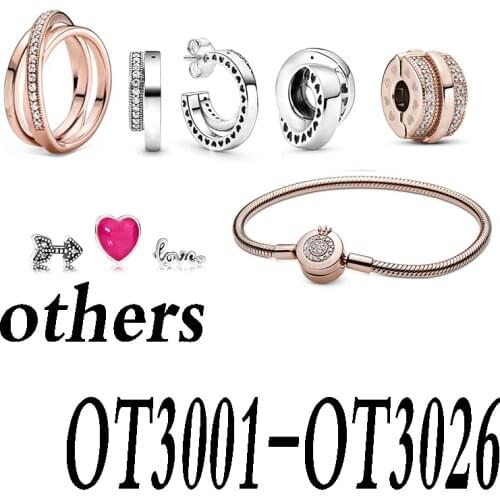 2020 High Quality Sterling Silver 925 Mouse Charm Pendant Bracelet Clip DIY Original 1:1 Jewelry OT3001-OT3026