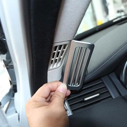 2pcs For Land Rover Range Rover Evoque 2011-2017 Car-styling ABS Chrome A Pillar AC Vent Cover Trim 3D Stickers