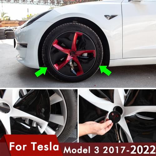 4PCS Applicable to Tesla model 3 2017-2020 models Hubcap modification 18-Inch Automobile Hubcap Wheel Cover Model3 Accessories