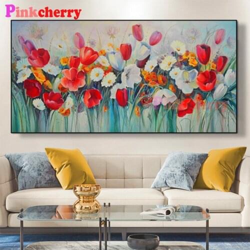Diamond Mosaic Tulip flowers Buds Diamond Painting of rhinestone pictures embroidery diy full square diamond puzzle new Decor