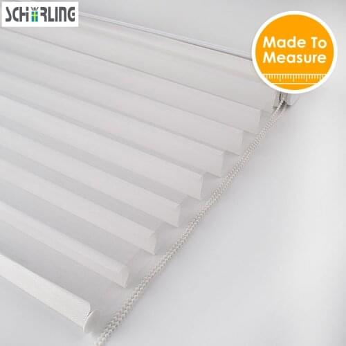 SCHRLING 17mm Aluminum Tube No Drill Easy Install Shangri-la Fabric roller Blinds For Samll Windows Living room Customized Size