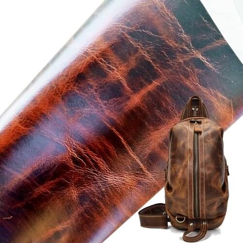 Beat pattern Crazy horse leather First layer cowhide oil wax skin 2.0mm handmade leather Wild Burst crack Style