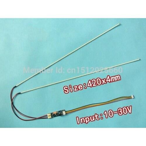 Free shipping 10pcs 420mm Adjustable brightness led backlight strip kit,Update 18.5inch-wide LCD ccfl panel to LED backlight