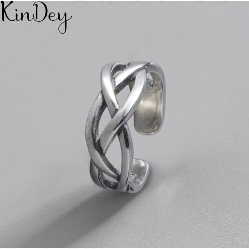 Bohemian Vintage Big Cross Chains Ring For Women Antique Silver Color Knuckle Rings Boho Jewelry Anillos