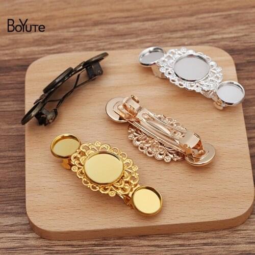 BoYuTe 10 Pieces 12&16MM Cabochon Base Hairpin Wholesale Vintage Diy Hair Clips