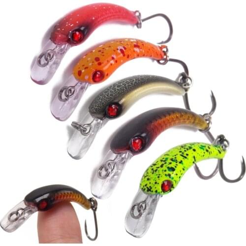 CATCHSIF Tiny Round lip Little Curve Insect Fishing Lure crankbaits 5PCS