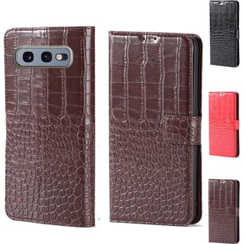 Crocodile design Flip Leather Wallet Phone Case For Samsung Galaxy S10e G970F Stand function Phone cover card slot