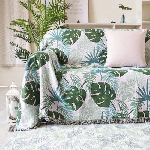 Aggcual Monstera sofa blanket cover Dust Protective Cover throw blanket for bed Non-slip Bedspread Nordic decoration Carpet XT25