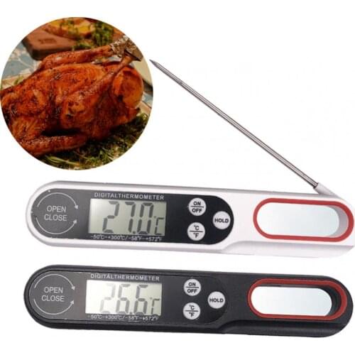Digital Meat Thermometer Cooking Food Kitchen BBQ Probe Milk Water Oil Liquid Oven Folding Digital Probe Sensor Meter Tester