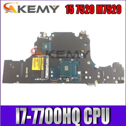 CN-056F9R 056F9R 56F9R For DELL Precision 15 7520 M7520 Laptop motherboard CAP00 LA-E311P With SR32Q I7-7700HQ 100% Fully Tested