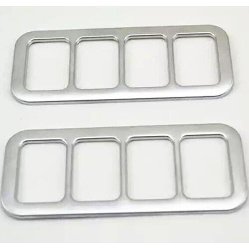 For 2014 2015 Toyota Highlander Kluger ABS Chrome Headlight Lamp Switch Rear Trunk Button Frame Cover Trim Interior Accessories