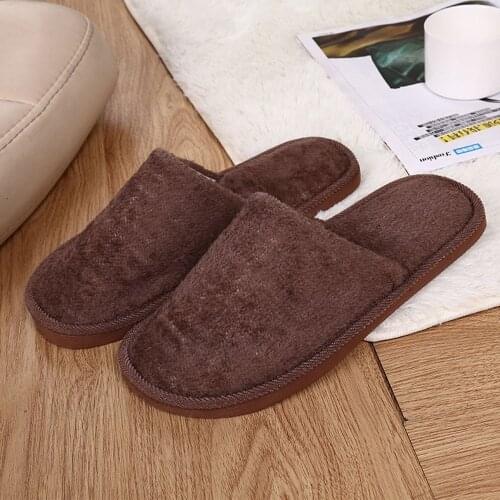 Home Plush Soft Slippers Men Winter Warm Slides Non-slip Floor Bathroom Shoes Flip Flops Mens Slippers large big size FN60