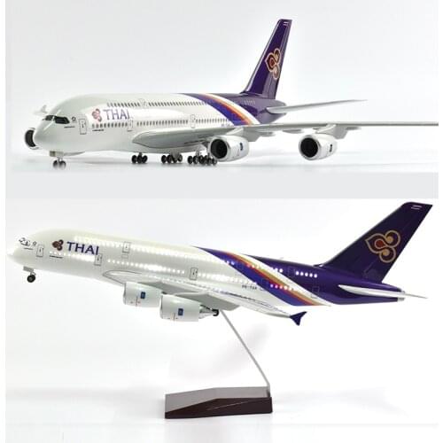 JASON TUTU 46cm THAI Airbus a380 Plane Model Airplane Model Aircraft Resin Diecast 1:160 Scale with Light & Wheel Planes