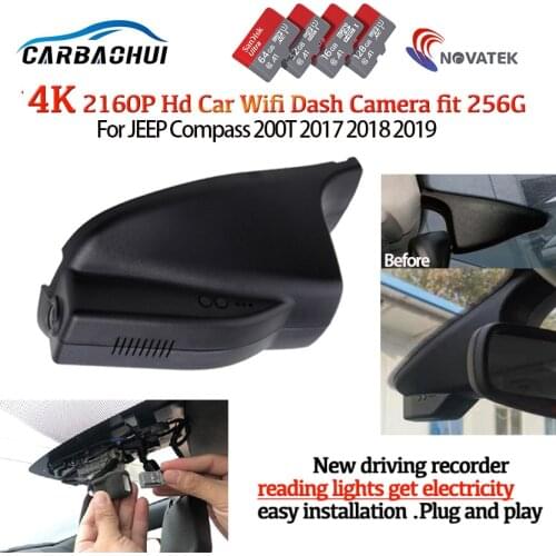 New ! Plug and play Car DVR Video Recorder Dash Cam Camera For JEEP Compass 200T 2017 2018 2019 Hidden Dash Camera full hd 1600p