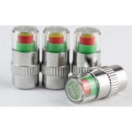 Cars Tire Air Pressure Monitor Alert 4Pcs/set Indicator Tire Valve Cap Gauge Car Accessories Car Tyre Pressure Gauge Caps Useful