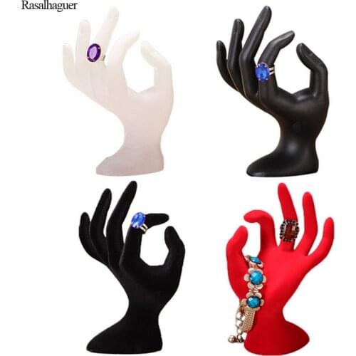 Hot Sale Ring Bracelet Necklace Watch Key Holder Rack Silicone OK Style Jewelry Display Stand 4 Colors Hand Finger Shape Display