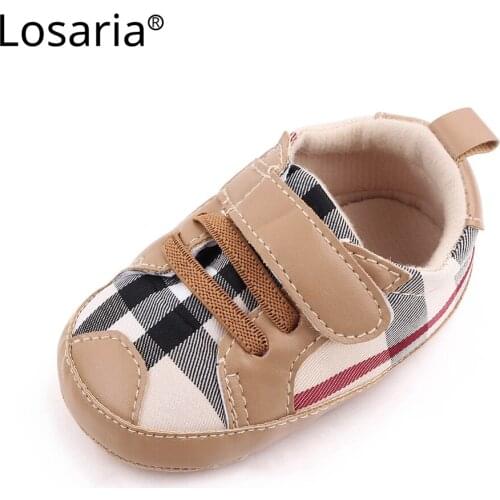 Losaria Baby Boys Girls First Walkers 0-1 Year Spring Autumn Casual Plaid Toddler Shoes Non-slip Comfort Bebe Educational Shoes