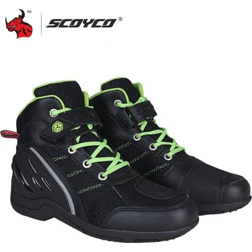 SCOYCO Motorcycle Boots Men Motocross Professional Racing Shoes Motorbike Biker Rider Protective Riding Boot