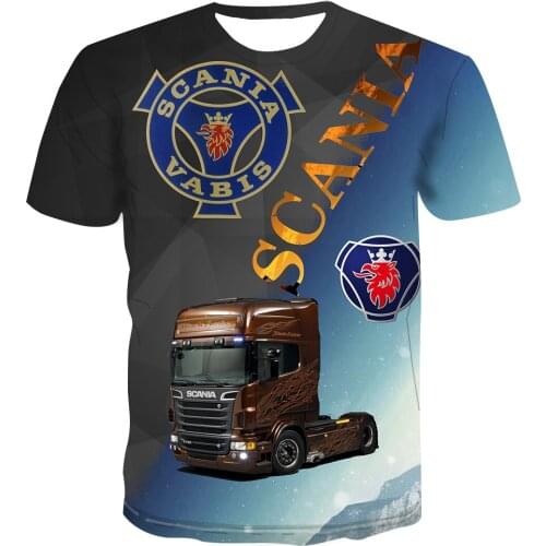 The new heavy truck 3D stereo car fashion T-shirt for men and women, the king of the road, Harajuku O-Neck top oversized T-shirt