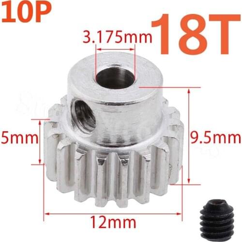 Wholesale 10Pcs/Lot Motor Pinion Gear 18T HSP Spare Parts Hexagonal Socket nut For TRAXXAS HPI Himoto 1/10 Model RC Car