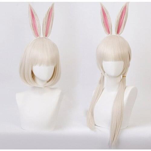 Anime Beastars Cosplay Wigs Haru Wig Bunny Short BOBO Hair Girls Cute Wig Rabbit Ears Synthetic Hair Long Wigs For Women Girls