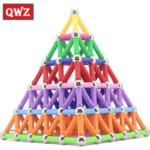 QWZ 150pcs/Set Funny Magnetic Building Blocks Sticks Set Educational Toy for Kids Children Boys Girls Birthday Christmas Gifts