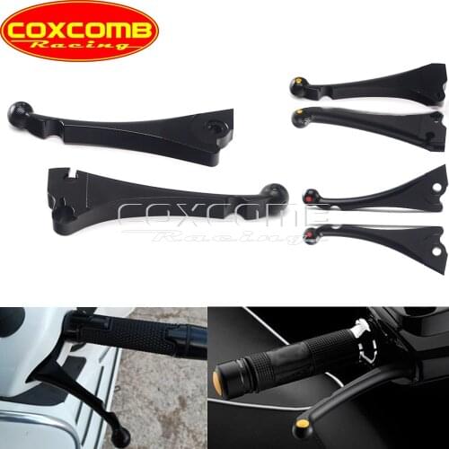 1 Pair Aluminum Motorcycle CNC Black Front Disc Rear Brake Clutch Levers For VESPA S150 LX150 LXV150 PRIMAVERA 150 SPRINT 150