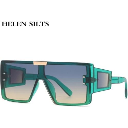 Oversized Goggle Square Sunglasses Women Brand Steampunk One Piece Flat Top Sunglasses Men Vintage Big Frame Eyeglasses UV400