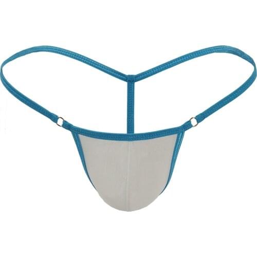 Mens Sexy G Strings Thongs Man Cotton Transparent Mini Micro Bikini Panties T-Back Briefs Pouch Gay Underwear Lingerie Jockstrap