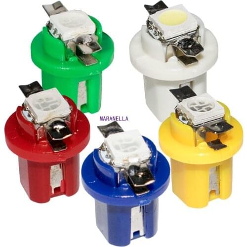 10PCS T5 B8.5D 509T B8.5 Smd Led Lamp Car Gauge Speedo Dash Bulb Auto Dashboard Instrument Light Blue Red Green White Yellow 10X
