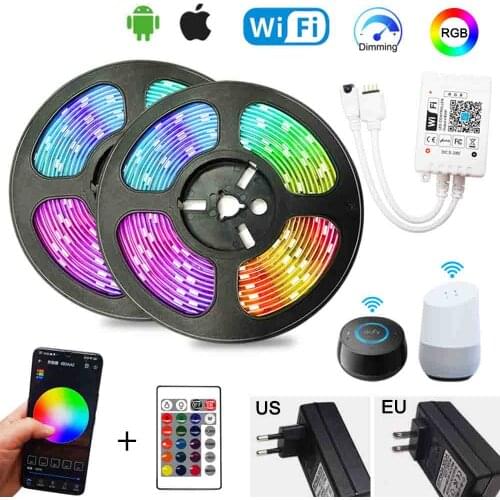RGB LED Strips 12V 20M LED Strip Light 5 m 10m 15m Bluetooth LED Lights for room Smart Ribbon Luces RGB Tape decoration