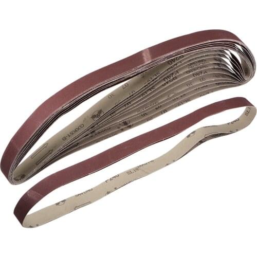 Uxcell 12pcs 1-inch X 42-inch(25mm X 1065mm) Sanding Belt 240 Grit Aluminum Oxide to wood, plastic, fiberglass steel metal