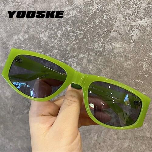 YOOSKE Vintage Cat Eye Sunglasses Women Men Retro Green Hip-hop Sun Glasses Fashionable Eyewear Shades