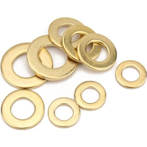 10/50pcs M2 M2.5 M3 M4 M5 M6 M8 M10 M12 GB97 DIN125 Solid Brass Copper Flat Washer Plain Gasket Pad High Quality