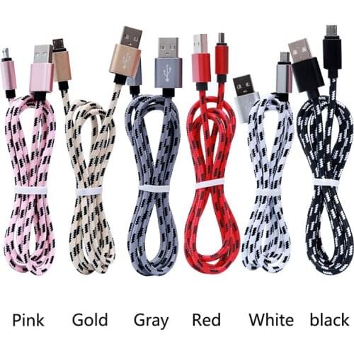 100pcs/lot 0.25m 1m 2m 3m Braided Micro USB Fast Charging Cable Data Sync Cord For Android Cell Phone For Samsung for Xiaomi