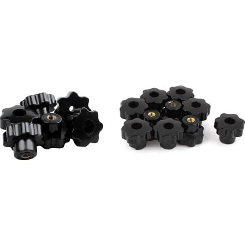 16 Pcs 32Mm Dia M6 Thread Screw on Type Star Head Clamping Knob Grip & Clamping Nuts Knob Grip M8 Female Thread