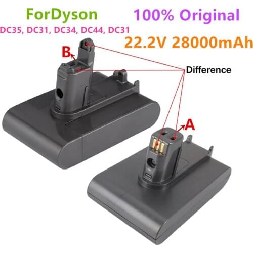 2022 New 22.2V 28000mAh Li-ion Vacuum Battery A and B for Dyson DC35, DC45 DC31, DC34, DC44, DC31 Animal DC35 Animal & 28Ah