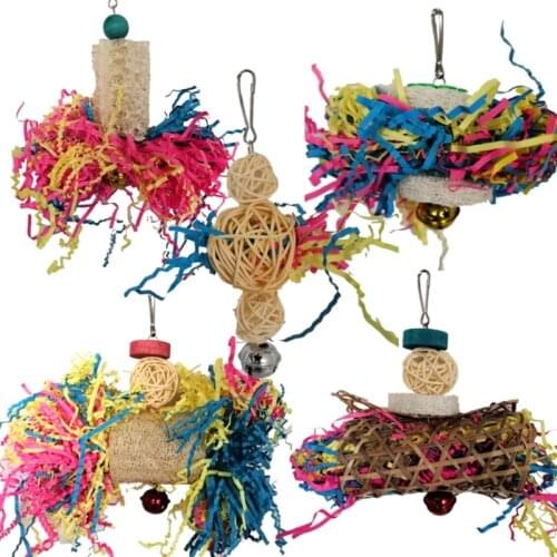 5 Pcs Parakeet Chewing Foraging Toy for Lovebird Cockatiel Bird Cage Accessories Parrots Shredding Toys