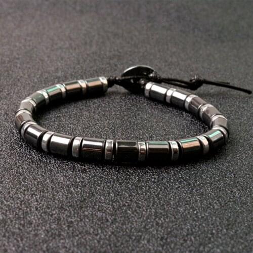 Hematite Bracelets Men Charm Bracelets for Women Natural Energy Stone Bracelet Jewelry