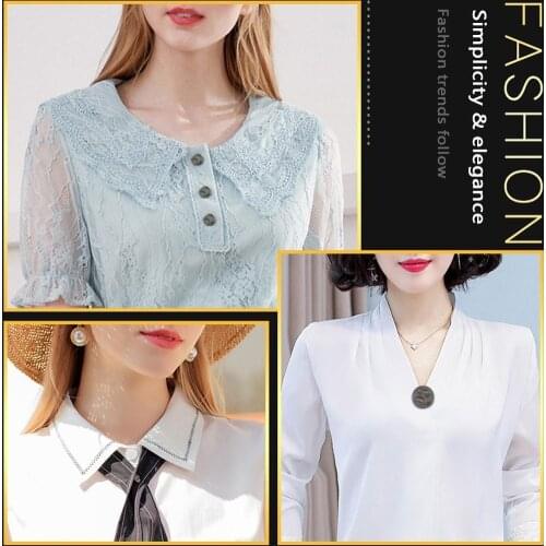 5pcs/bag Anti-exposure Buckle Brooch Shirt T-shirt Pearl Button Chest Decoration Accessories Fashion Simple Style Wholesale Prod
