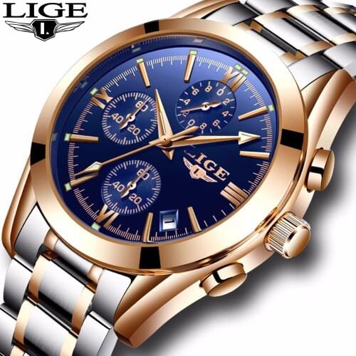 Watch Men Brand Luxury Fashion Quartz Sport Watches Men Full Steel Military Clock Waterproof Gold mens Watch Relogio Masculino