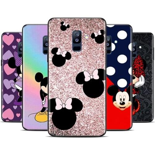 Cute Mickey Mouse For Samsung Galaxy A9 A8 Star A8S A7 A6 A6S A5 A3 Plus 2018 2017 2016 A750 Black Phone Case