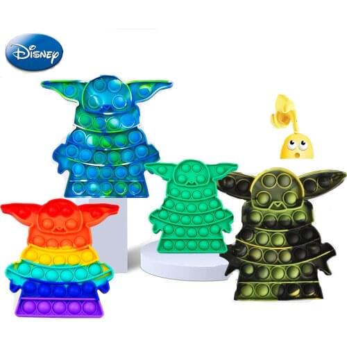 Disney Baby Yoda Push Bubble Fidget Toy Anti-Stress Stress Reliever Sensory Toy Autism Reliever Special Needs Relief Toys Gifts