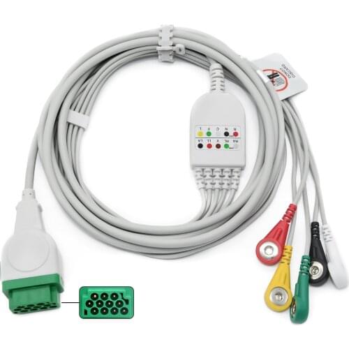 GE Dash PRO2000/Dash 1000 5 Lead ECG Cable ,IEC/AHA