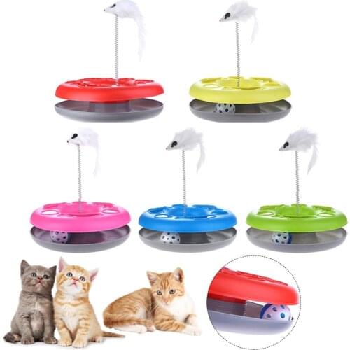 Cat Toys Spring Mice Colorful Playing Boards Pet Funny Toys Kitten Interactive Teaser Pet Products Toys for Cats