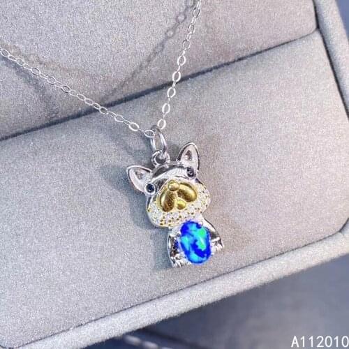 KJJEAXCMY Fine Jewelry 925 sterling silver natural opal womens vintage new necklace pendant supports test